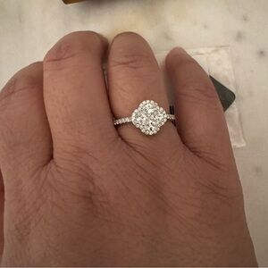 Diamonique four leaf clover ring